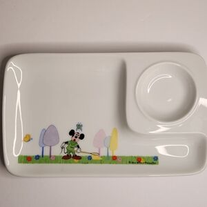 2/$30 Vtg Retro Mickey Mouse Walt Disney Japan Childs Snack Plate Tray Porcelain
